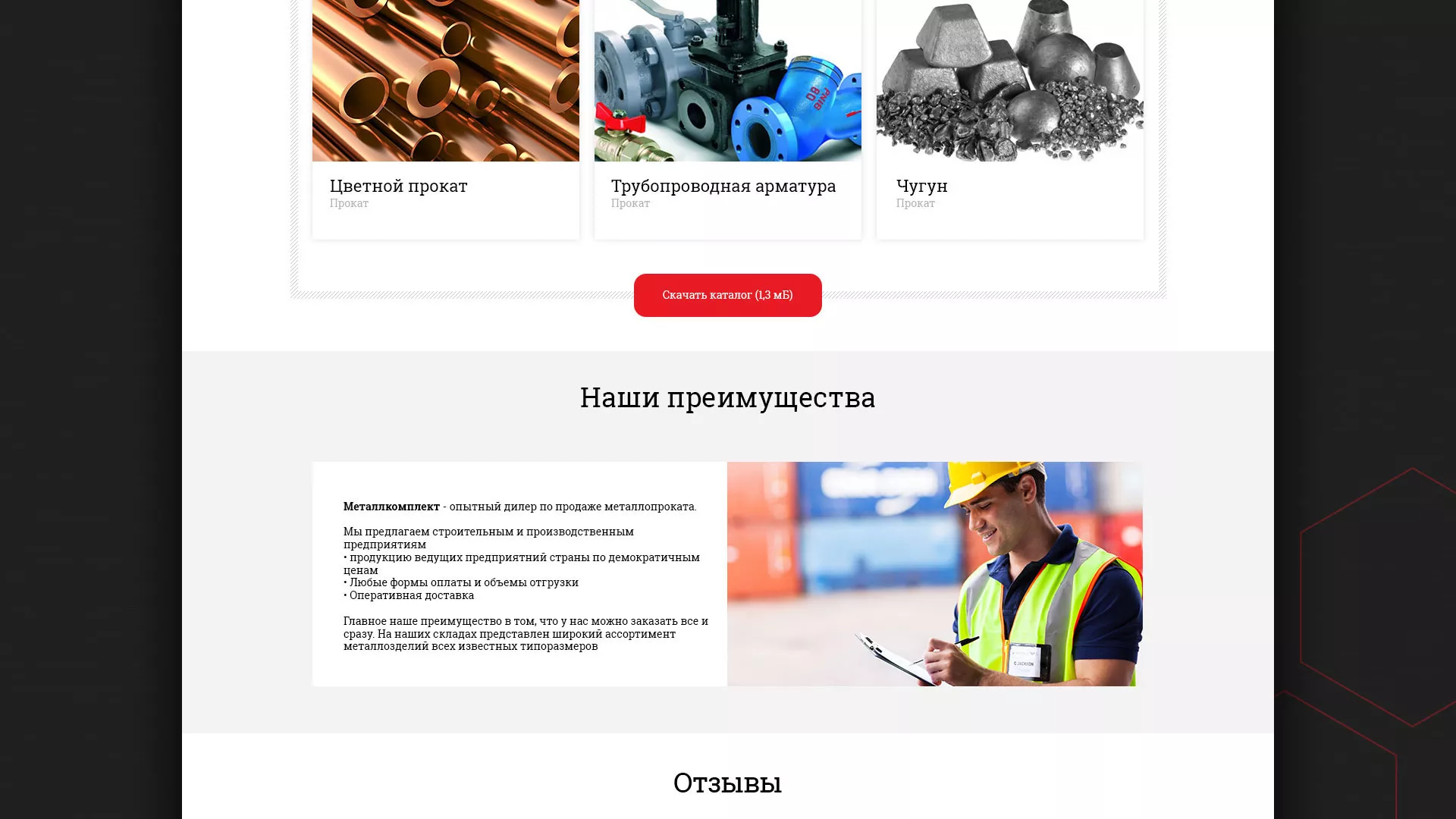 Разработка сайта по продаже металлопроката в Няндоме