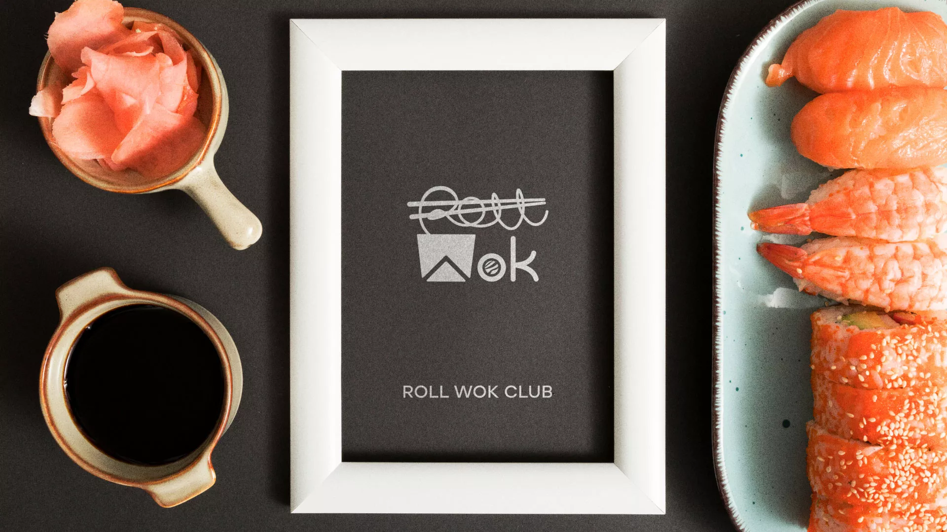 Разработка логотипа суши-бара «Roll Wok Club» в Няндоме